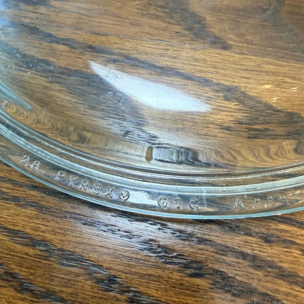 Vintage Pyrex G-1-C Blue Tint Clear Glass Lid Replacement 1 Quart Casserole 8.5